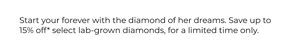 Now’s your chance to save on stunning lab-grown diamonds.