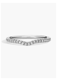 Blue Nile Studio Petite Crown Curved Diamond Ring in Platinum (1/3 ct. tw.)