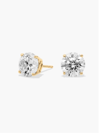Four Prong Round Brilliant Diamond Stud Earrings