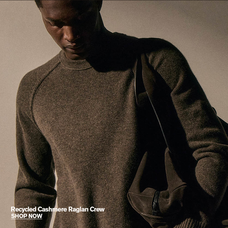 MEN'S RECYCLED CASHMERE RAGLAN CREW