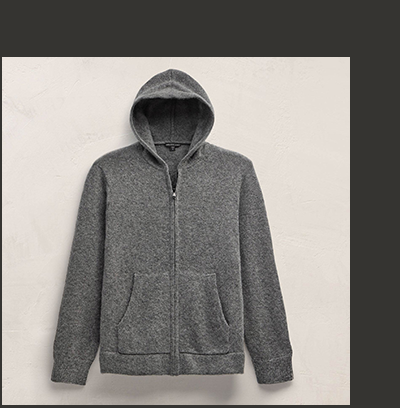 MEN'S LIGHTWEIGHT CASHMERE ZIP UP HOODIE