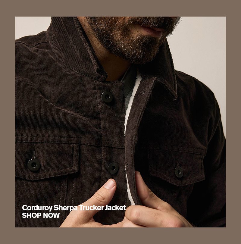 MEN'S CORD SHERPA TRUCKER JACKET