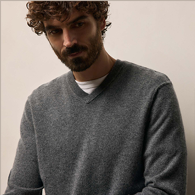 MEN'S CASHMERE V NECK