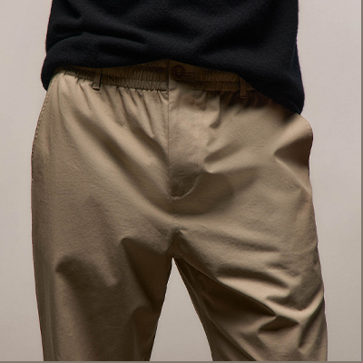 MEN'S COTTON TWILL DRAWSTRING TROUSER