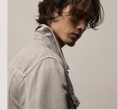 MEN'S COTTON LINEN TWILL TRUCKER JACKET