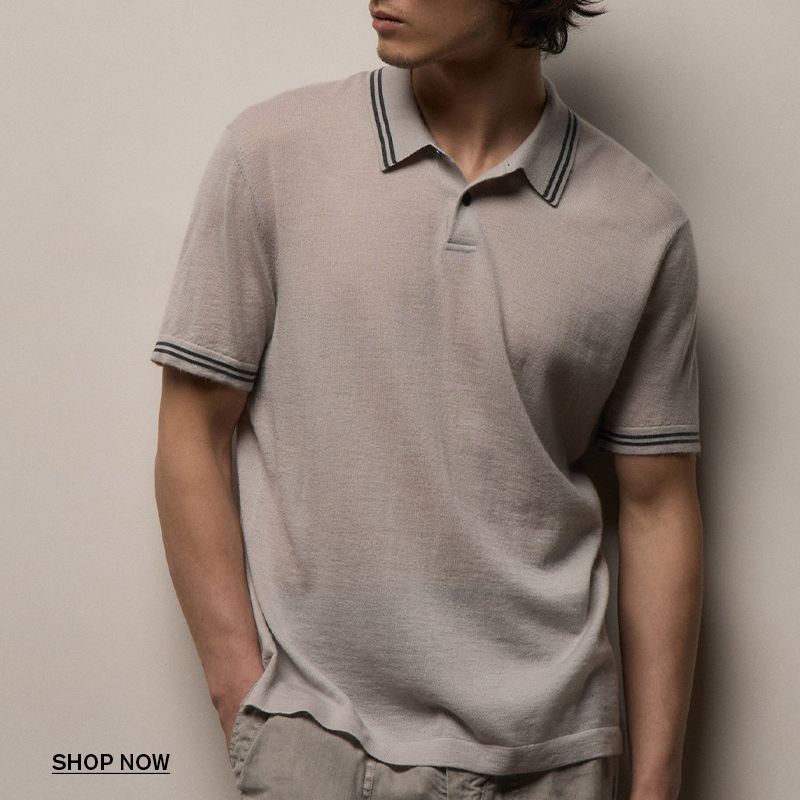 MEN'S ULTRAFINE CASHMERE TIPPED POLO