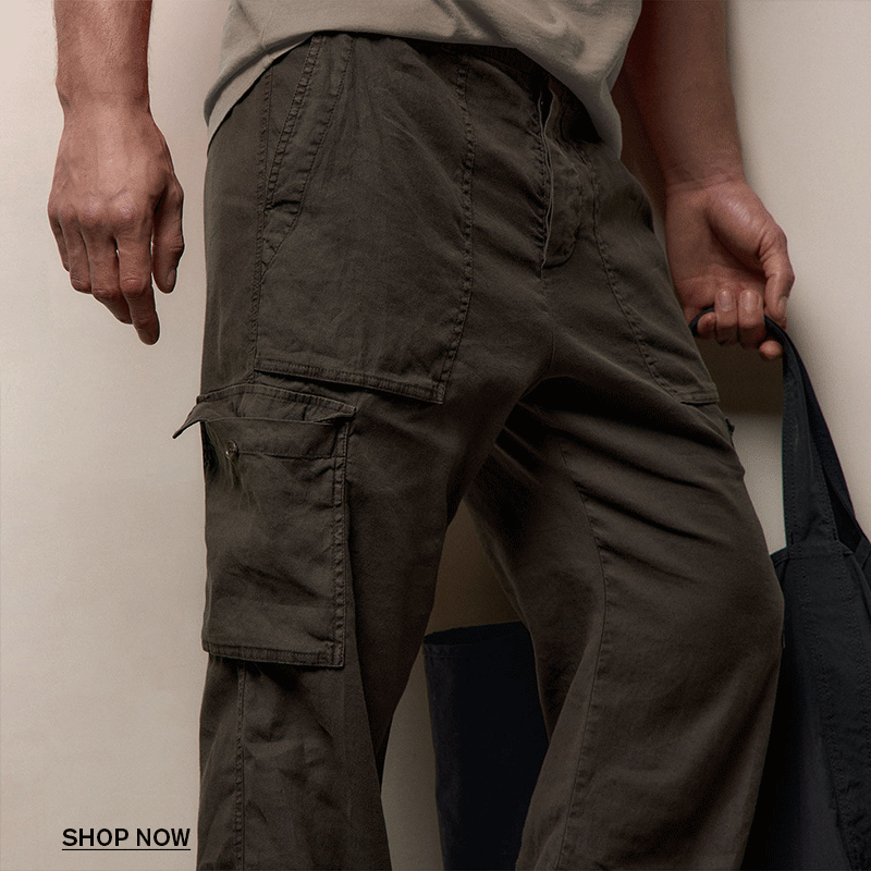 MEN'S STRETCH LINEN CARGO PANT
