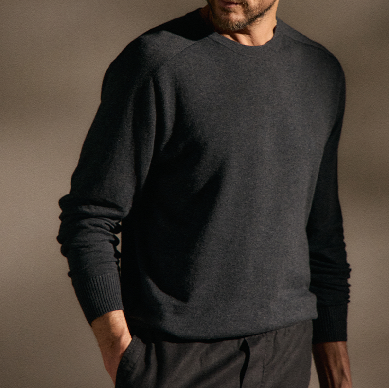 MEN'S CASHMERE RAGLAN CREW