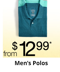 Men's Polos from $12.99*