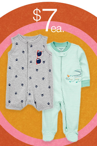 $7 each Carter's Sleep & Play, select styles.