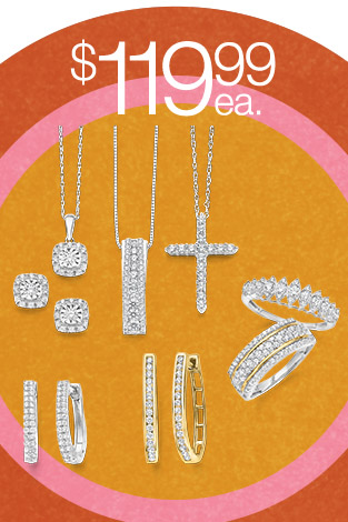 $119.99 each 1/2 Ct. T.W. Lab-Grown Diamond In Sterling Silver, select styles
