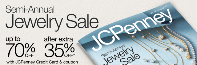 Semi-Annual Jewelry Sale | up to 70% OFF after 35% OFF* with JCPenney Credit Card & coupon.