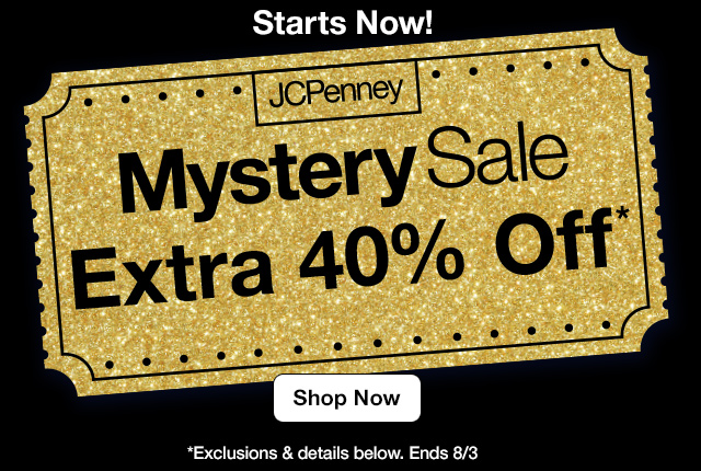 Starts Now! Mystery Sale Extra 40% Off* | Shop Now | *Exclusions & details below. Ends 8/3