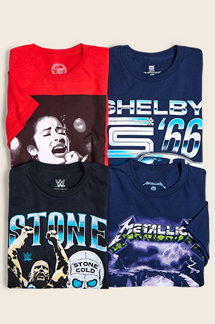 back-to-school deal. From $9.99 Juniors' Or Young Men's Graphic Tees, select styles. Coupon excluded.