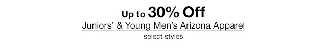 Up to 30% Off Juniors' & Young Men's Arizona Apparel select styles