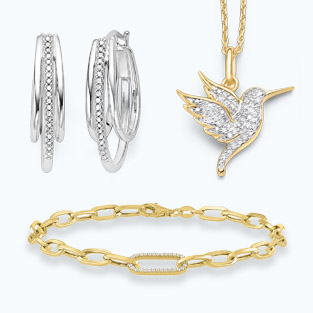 1/10 Ct. T.W. Natural Or Lab-Grown Diamonds In Sterling Silver Or 14K Gold Over Silver 