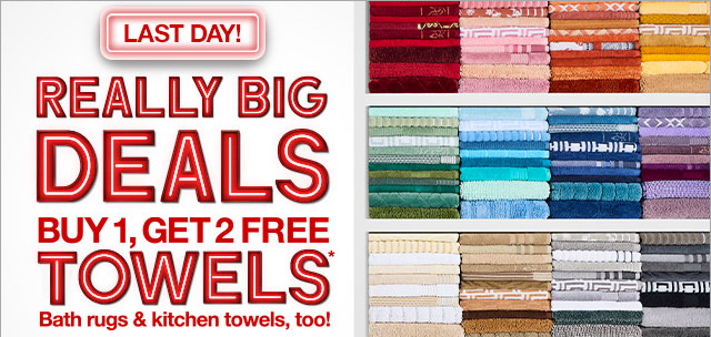 Really Big Deals - Buy 1 Get 2 Free Towels | Last Day!
