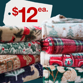 North Pole Trading Co. Or Home Expressions Velvet Plush Throws