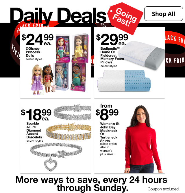 Daily Deals. Going Fast. Shop All