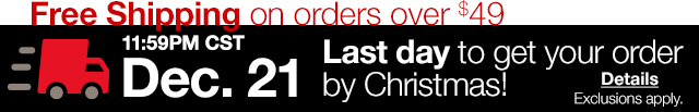 Last day to get your order by Christmas! Details. Exclusions apply.