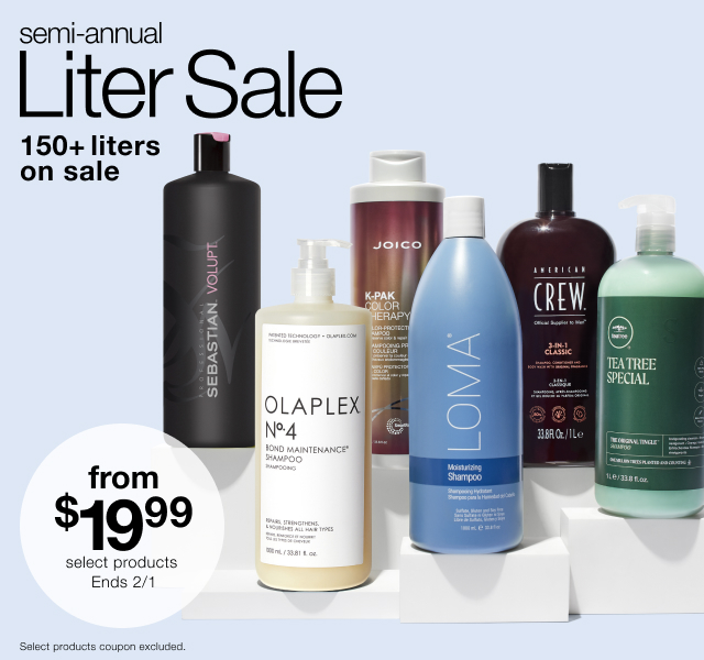 Semi-annual Liter Sale. 150+ liters on sale. From $19.99, select products. Ends 2/1