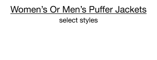 Women's Or Men's Puffer Jackets