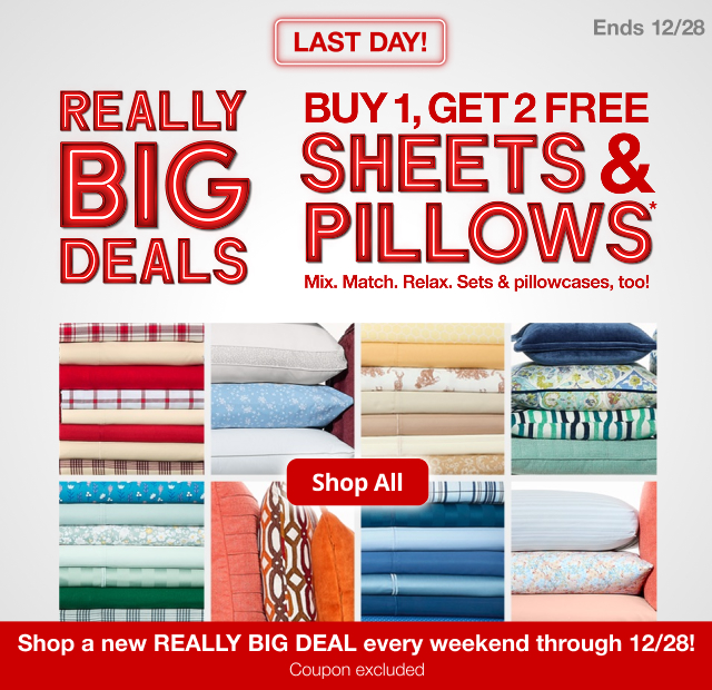Really Big Deals. Buy 1, Get 2 Free Sheets and Pillows