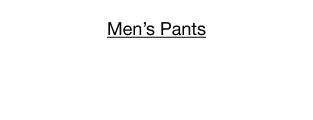 Men's Pants