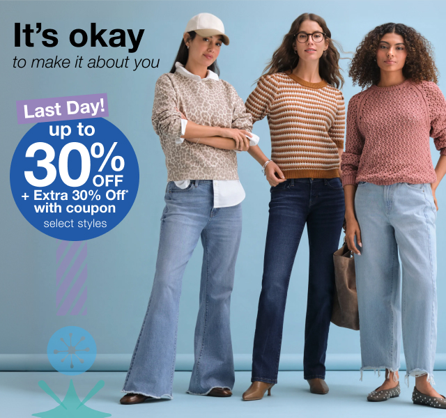 Last Day! Up to 30% OFF + Extra 30% Off* with coupon, select styles