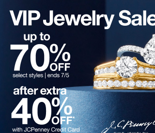 VIP Jewelry Sale | up to 70% OFF select styles | ends 7/5 | after extra 40% OFF* with JCPenney Credit Card & coupon