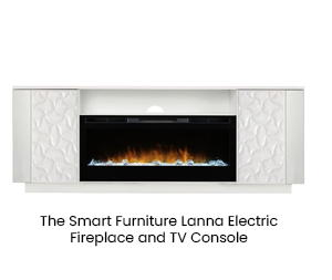 The Smart Furniture Lanna Electric Fireplace and TV Console 