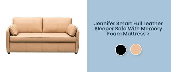 Jennifer Smart Full Leather Sleeper Sofa