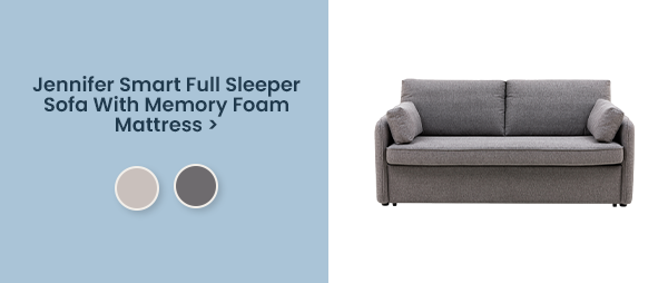 Jennifer Smart Full Sleeper Sofa With Memory Foam Mattress
