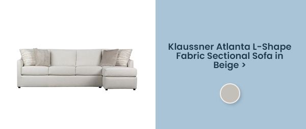 Klaussner Atlanta L-Shape Fabric Sectional Sofa