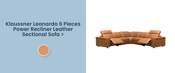 Klaussner Leonardo 6 Pieces Power Recliner Leather Sectional Sofa