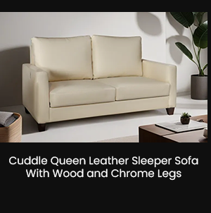 Cuddle Queen Leather Sleeper Sofa