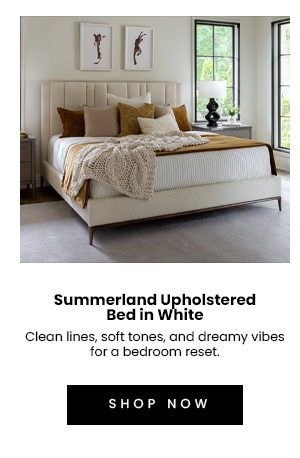 Summerland Upholstered Bed in White