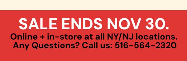 Sale ends nov 30