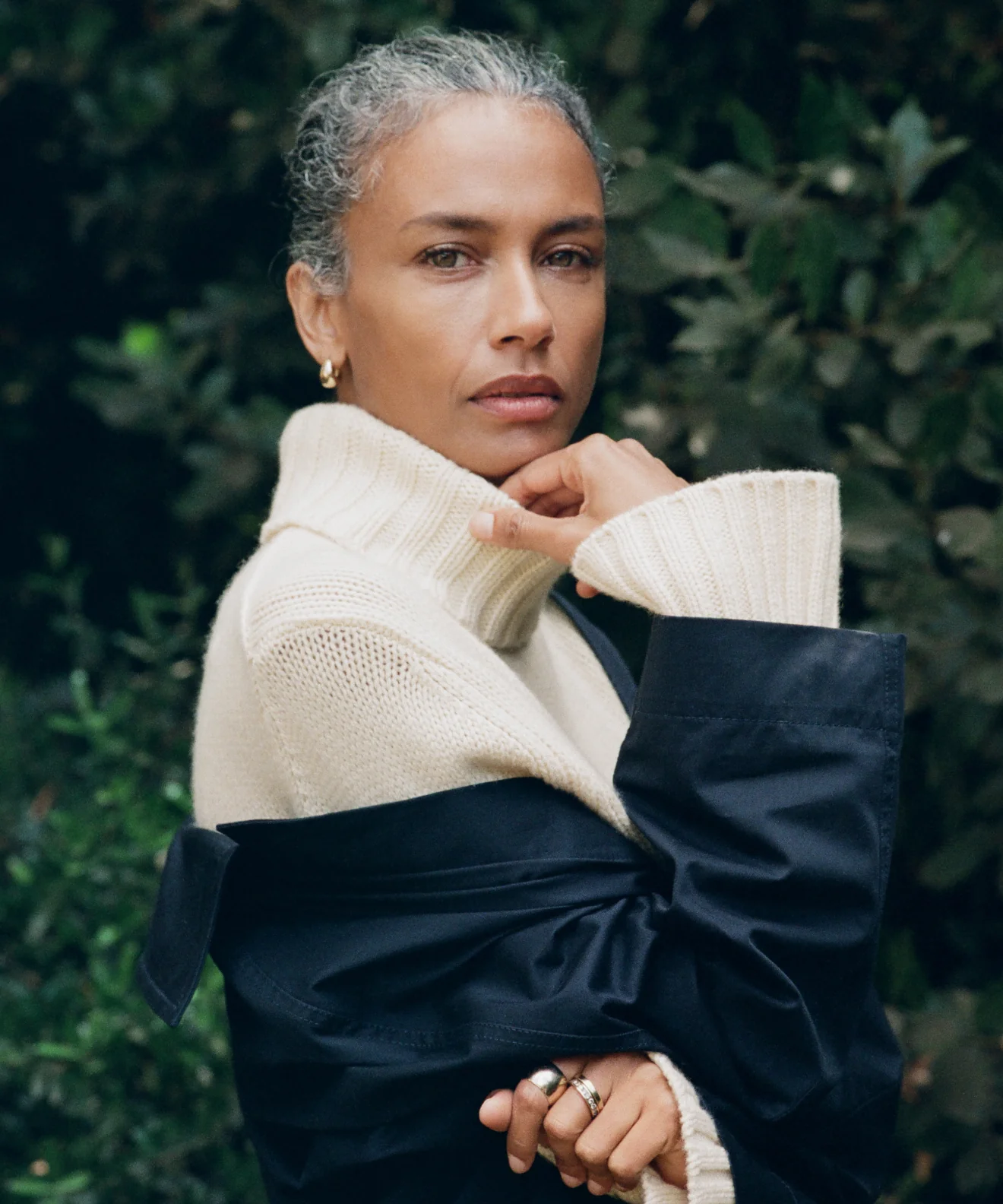 Image of Cropped Cashmere Jet Turtleneck