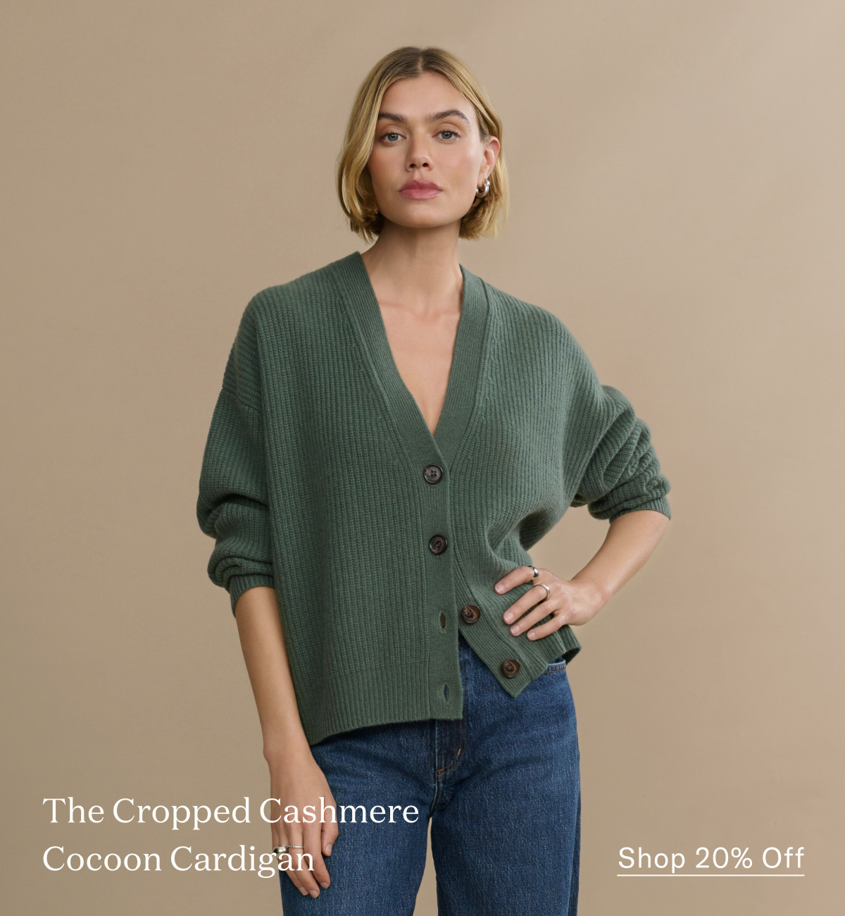 Cropped Cashmere Cocoon Cardigan
