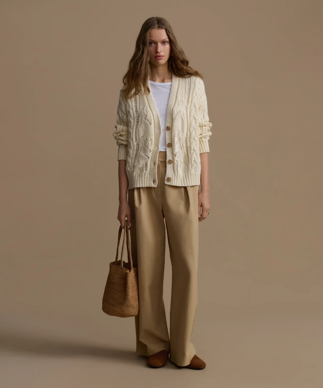 Image of Cotton Cable Cardigan
