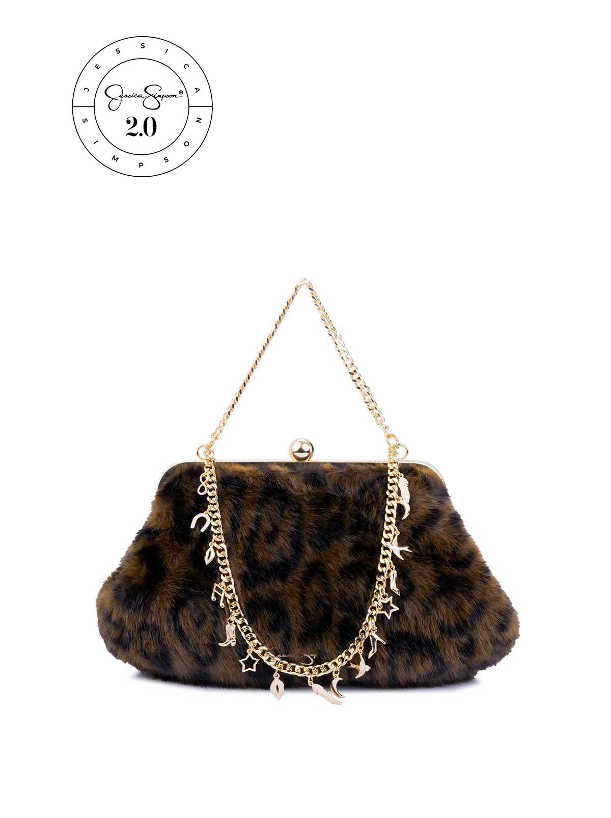Image of Jessica Simpson 2.0 Zoe Frame Clutch in Leopard