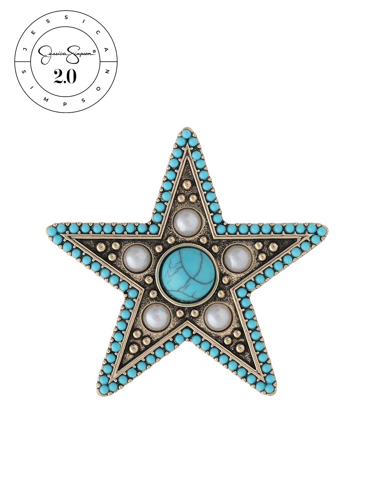 Image of Jessica Simpson 2.0 Turquoise Imperial Star Brooch