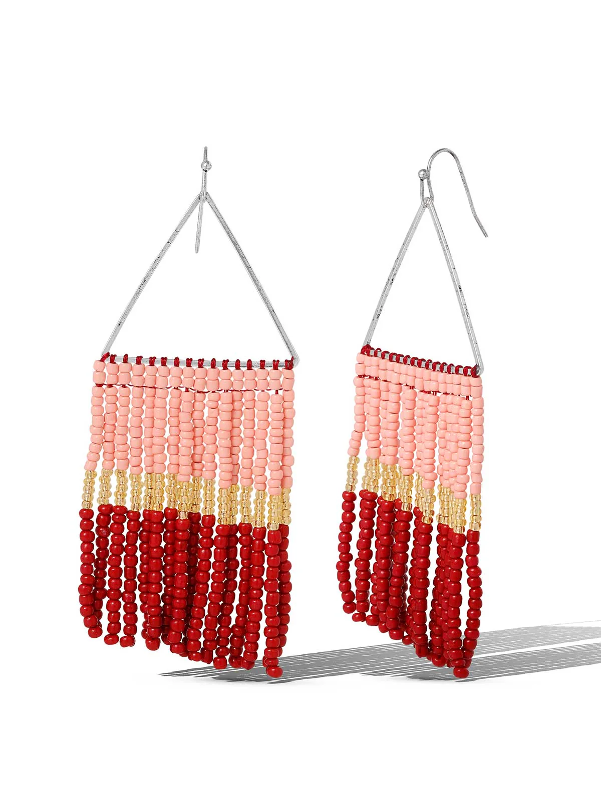 Image of Multi Seed Beads Fringe Dangle Earring