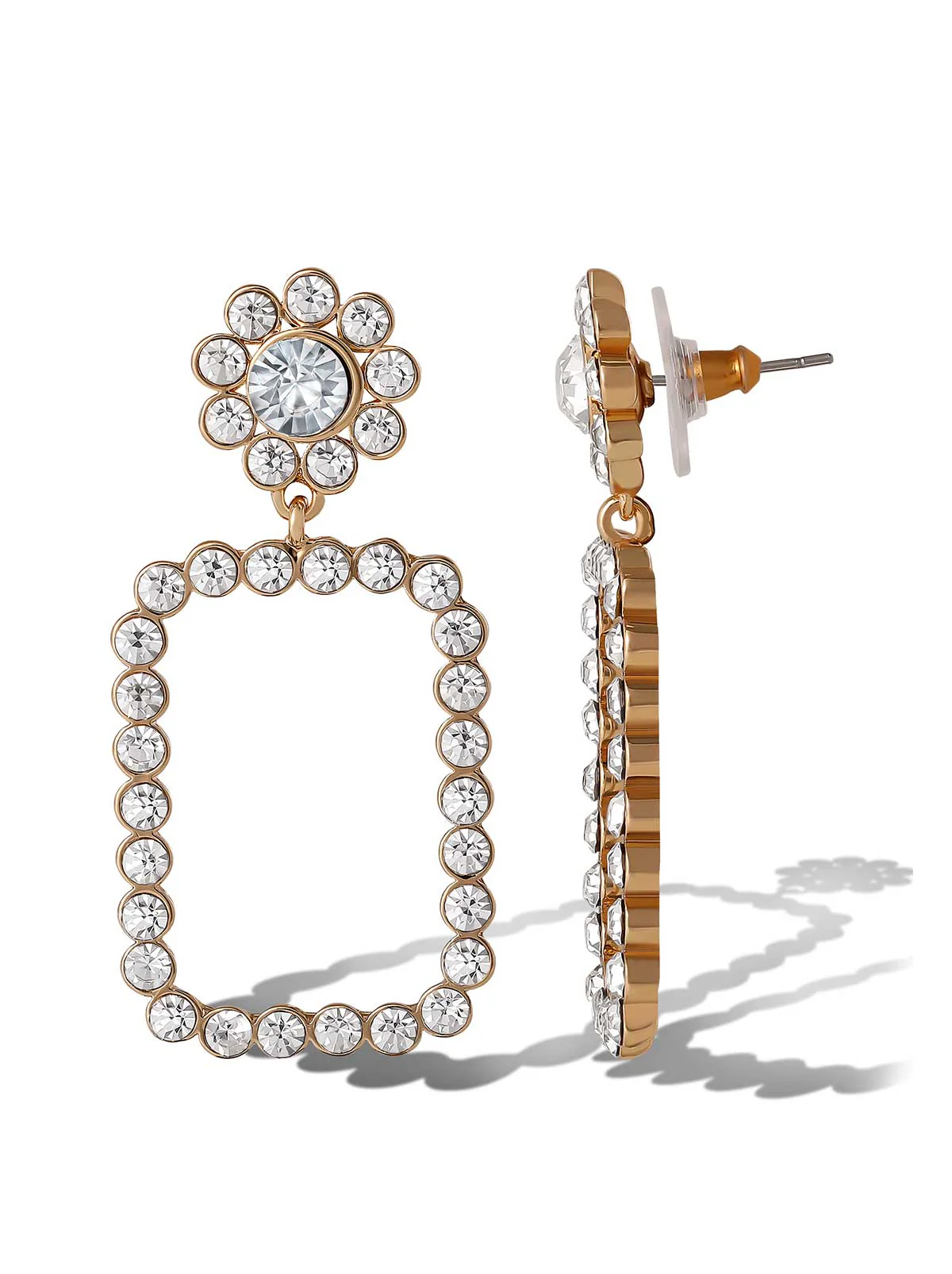 Image of Daisy Drop Crystal Statement Earrings