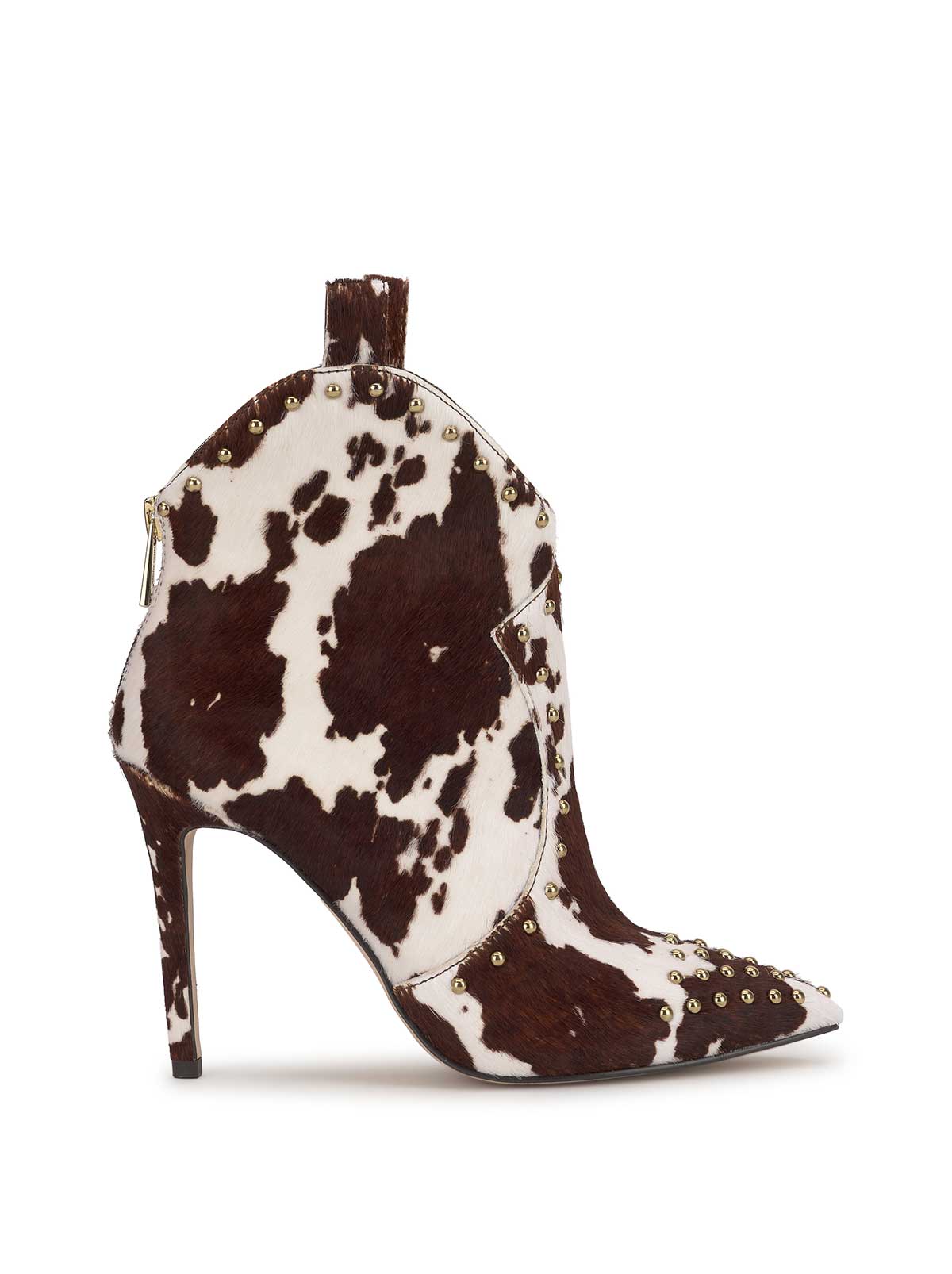 Image of Pixillez Studded Bootie in Cow Print