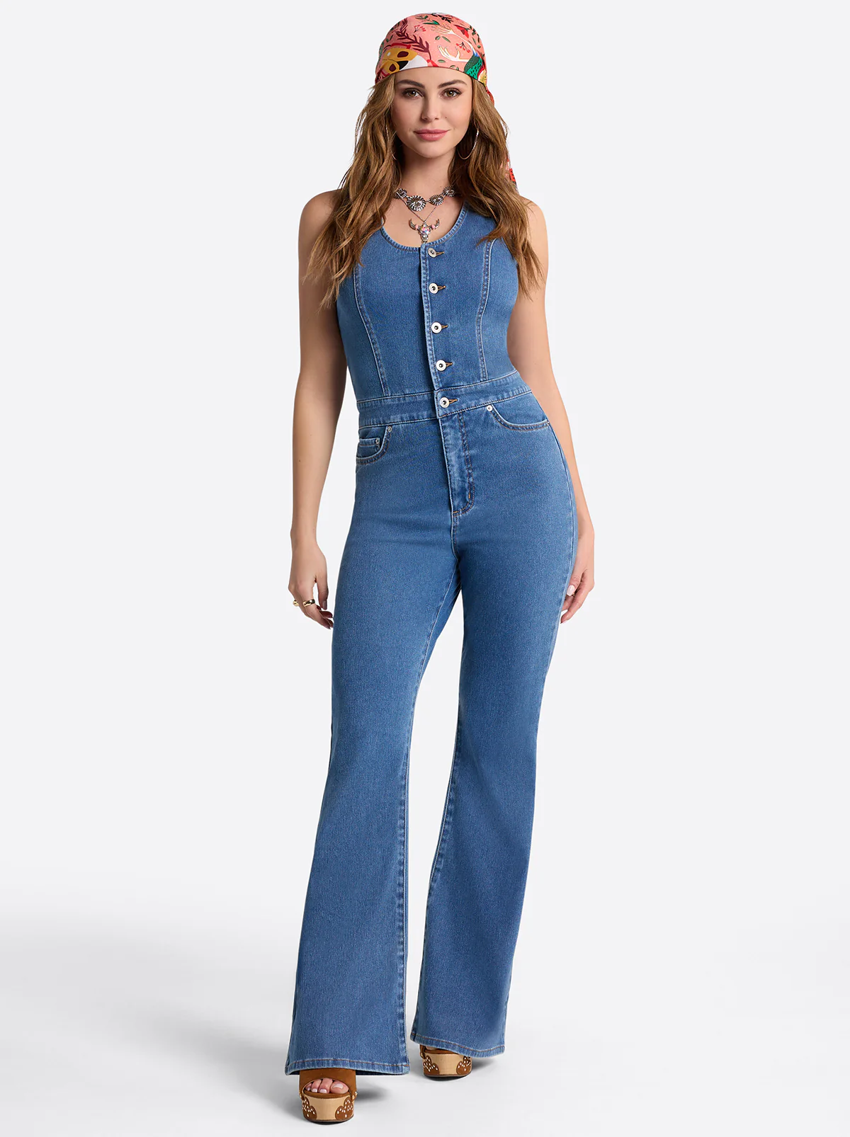 Image of Flare Jumpsuit in Whispered