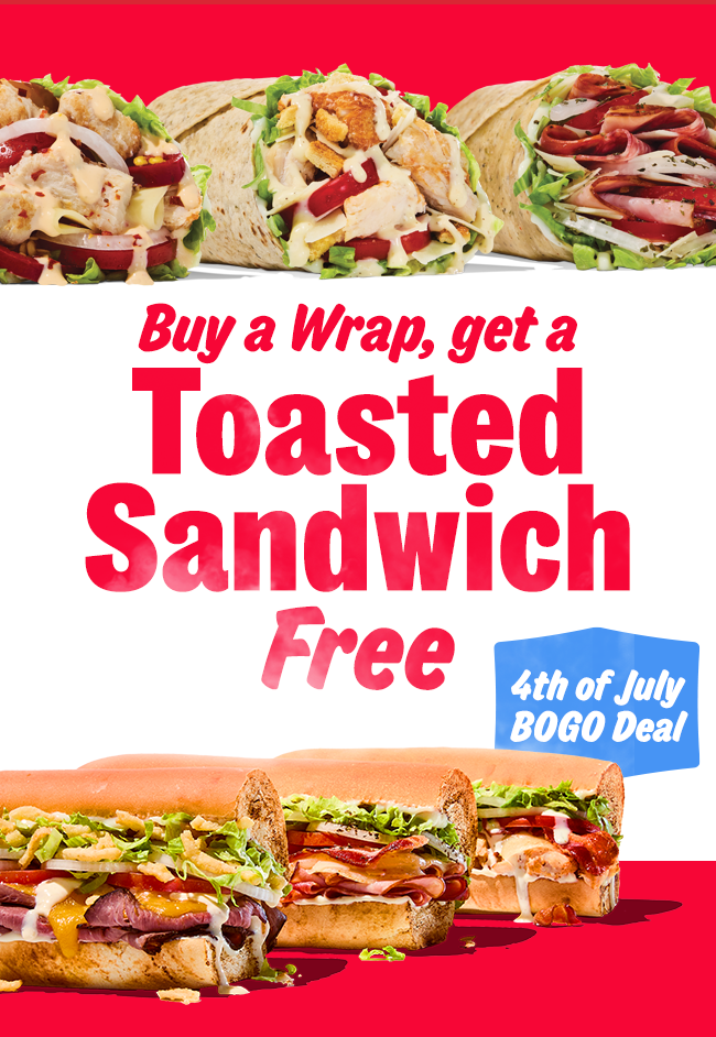 Image of Wraps and Toasted Sandwiches with test that says