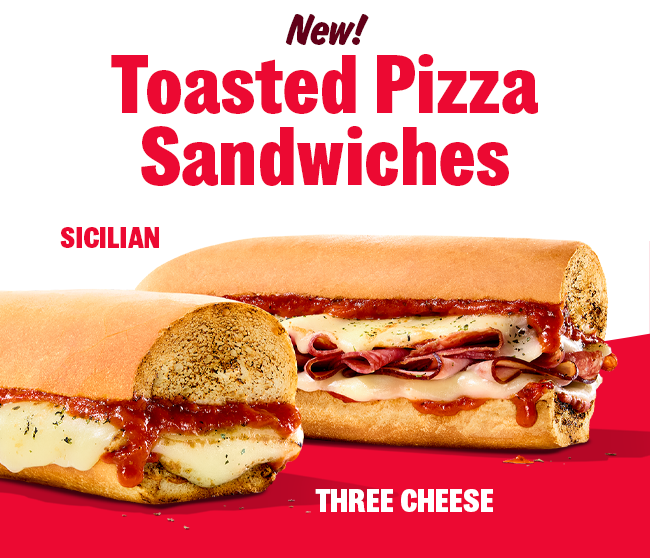 New! Toasted Sicilian and Three Cheese Pizza Sandwiches