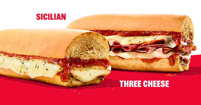 Image of Sicilian and Three Cheese Pizza Sandwich